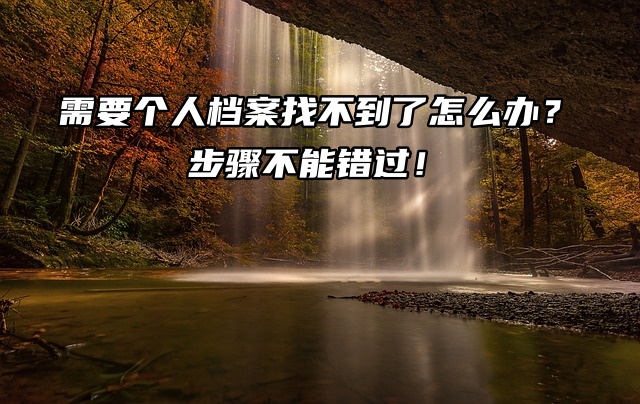 需要个人档案找不到了怎么办？看完这篇不信你解决不了！