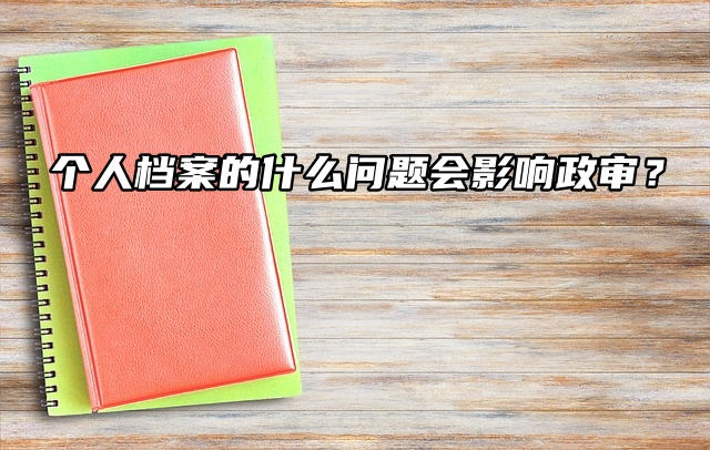 个人档案会因为什么问题影响政审？