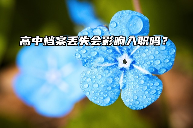 高中档案丢失会影响入职吗？那是必然！