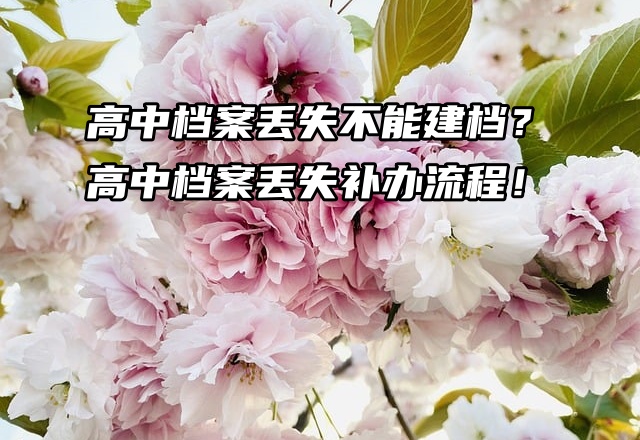 高中档案丢失不能建档？高中档案丢失补办流程速看！
