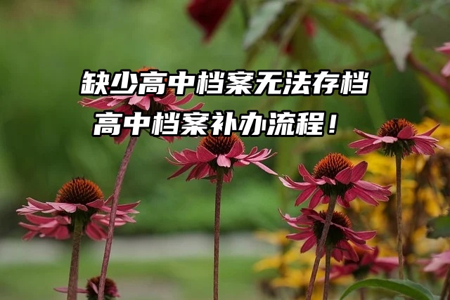 缺少高中档案无法存档，高中档案补办流程！