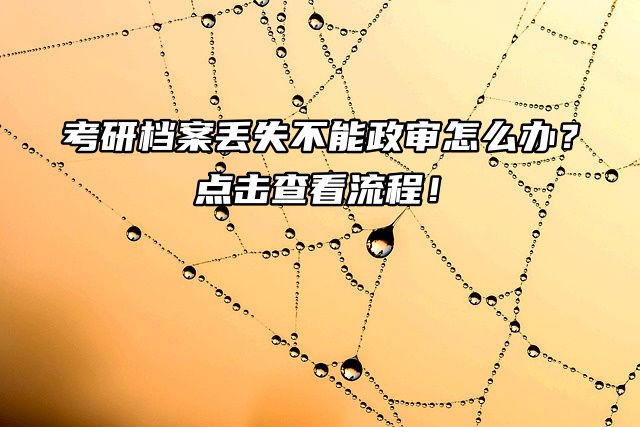 考研档案丢失不能政审怎么办？点击查看流程！