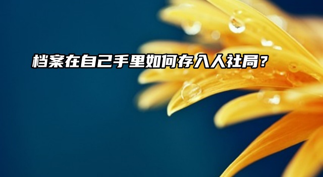 档案在自己手里如何存入人社局？