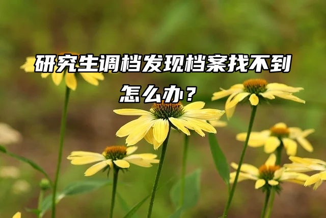解析：研究生调档发现档案找不到怎么办？