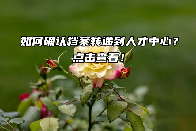 如何确认档案转递到人才中心？点击查看！