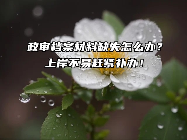 政审档案材料缺失怎么办？上岸不易赶紧补办！