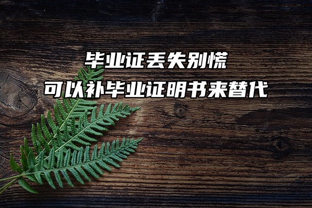 毕业证丢失别慌，可以补毕业证明书来替代！