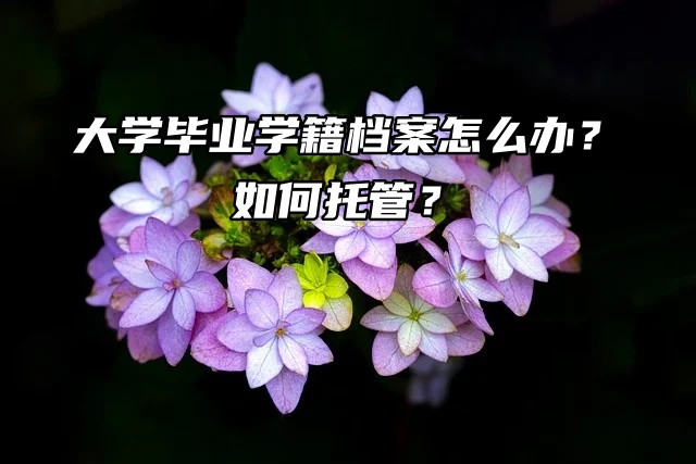 大学毕业学籍档案怎么办？如何托管？
