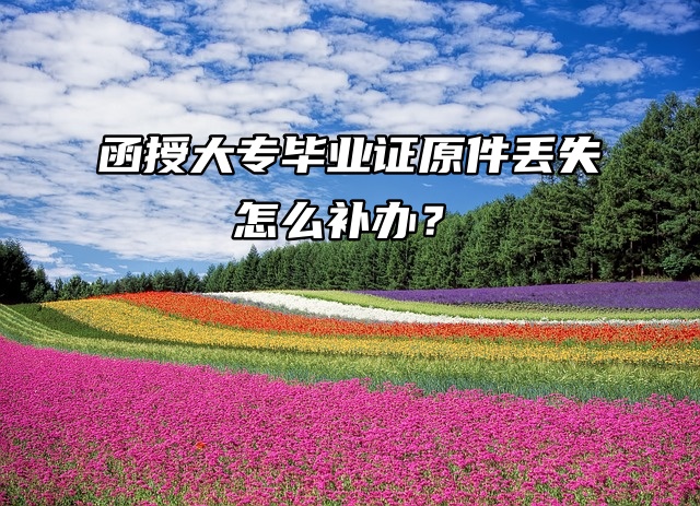 函授大专毕业证原件丢失怎么补办？