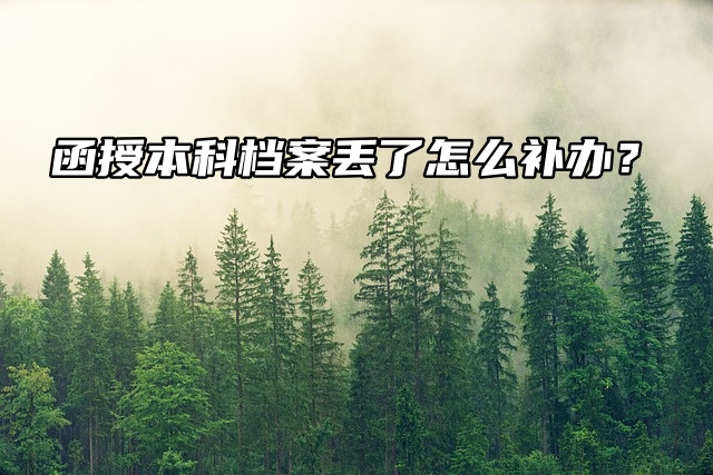 函授本科档案丢了怎么补办？