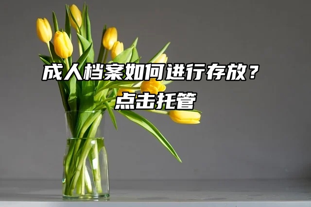 成人档案如何进行存放？点击托管！