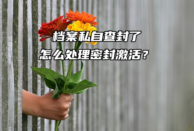 档案私自查封了，怎么处理密封激活？