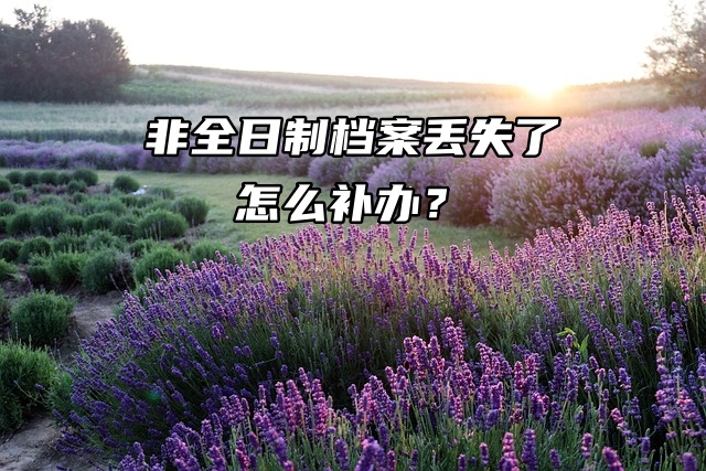 非全日制档案丢失了怎么补办？