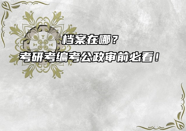 档案在哪？考研考编考公政审前必看！