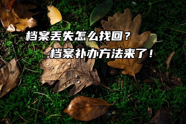 档案丢失怎么找回？档案补办方法来了！