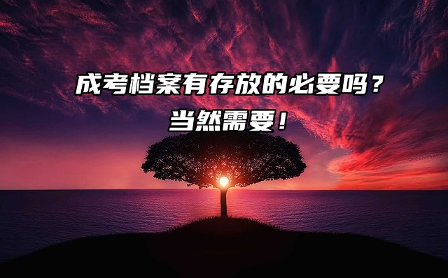 成考档案有存放的必要吗？当然需要！