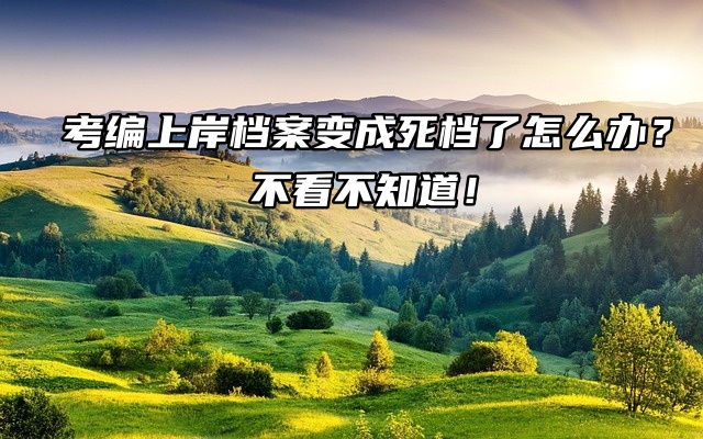 考编上岸档案变成死档了怎么办？不看不知道！