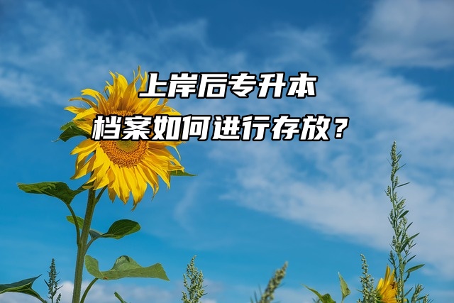 上岸后专升本档案如何进行存放？