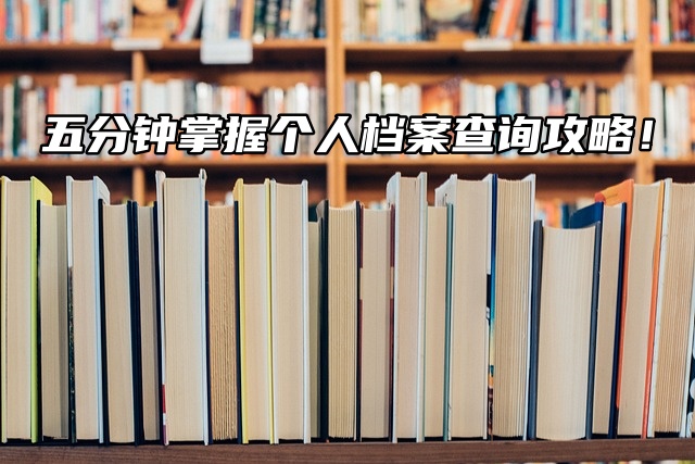 五分钟掌握个人档案查询攻略！
