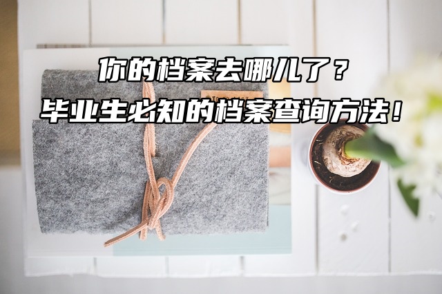 你的档案去哪儿了？毕业生必知的档案查询方法！