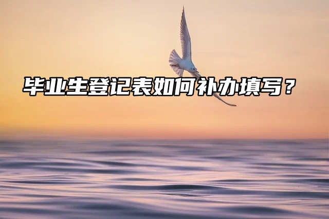 毕业生须知：毕业生登记表如何补办填写？