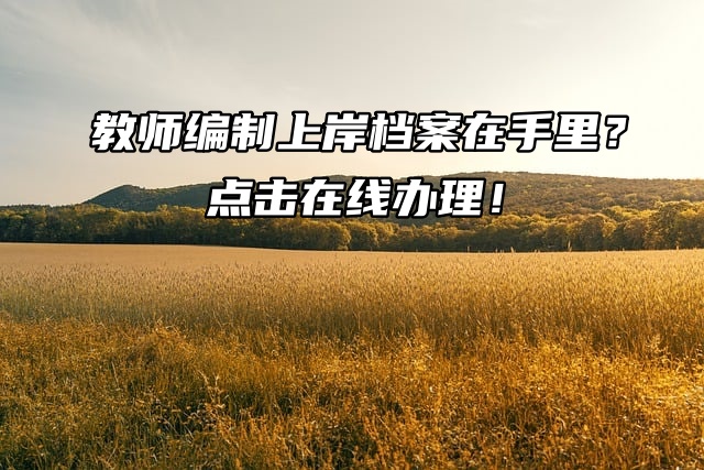 教师编制上岸档案在手里？点击在线办理！