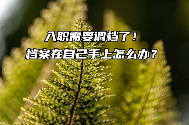 入职需要调档了！但档案在自己手上怎么办？