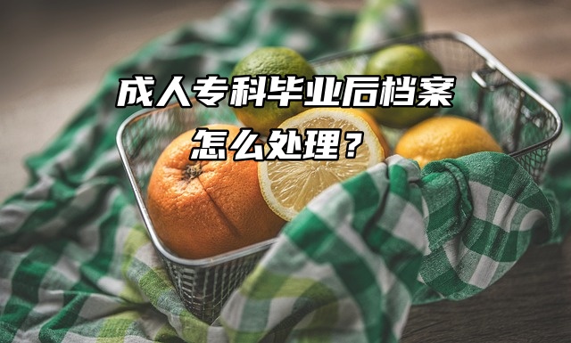 存档小技巧：成人专科毕业后档案怎么处理？