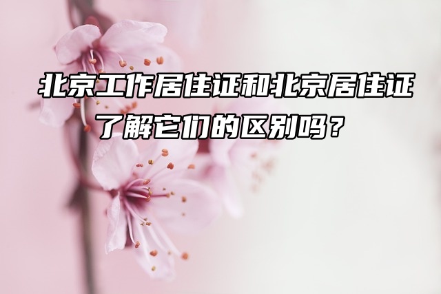 北京工作居住证和北京居住证：了解它们的区别吗？