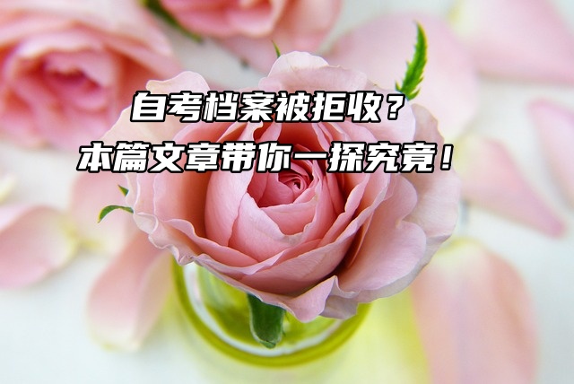 自考档案被拒收？本篇文章带你一探究竟！