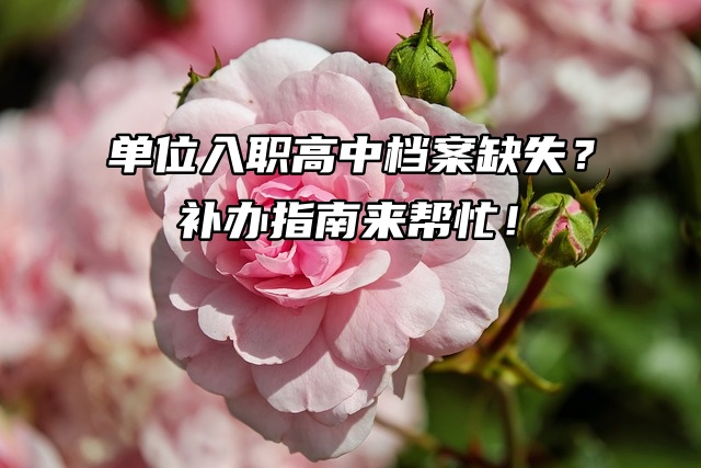 单位入职高中档案缺失？补办指南来帮忙！