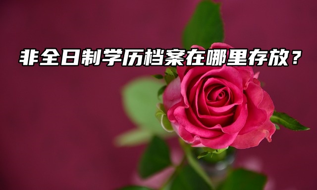 提问！非全日制学历档案在哪里存放？