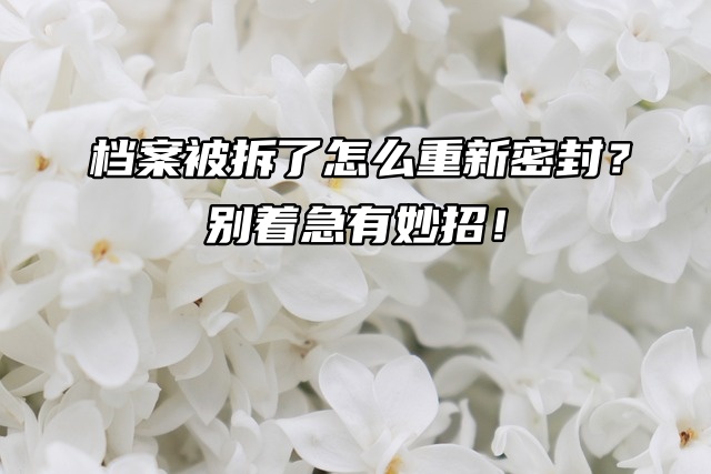 档案被拆了怎么重新密封？别着急有妙招！