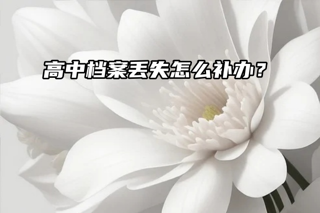 高中档案丢失影响政审吗？要怎么补办？