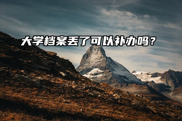 答疑解惑：大学档案丢了可以补办吗？