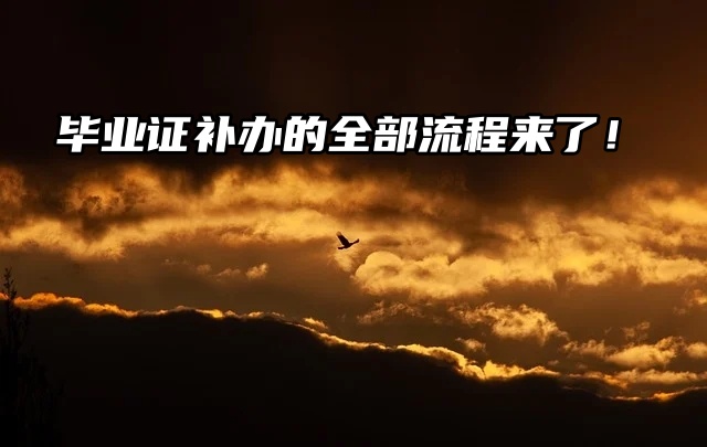 毕业证补办的全部流程来了！一起看看吧！