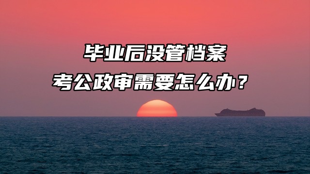 毕业后没管档案，考公政审需要怎么办？