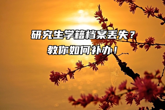 研究生学籍档案丢失？教你如何补办！