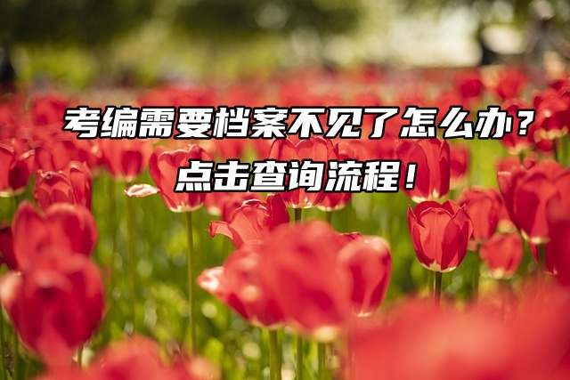 考编需要档案不见了怎么办？点击查询流程！