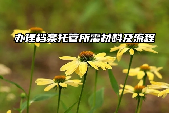 办理档案托管所需材料及流程在这里！