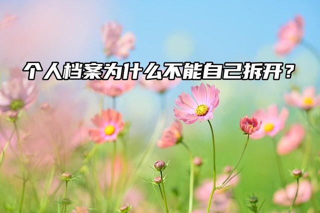 个人档案为什么不能自己拆开？因为会成死档！