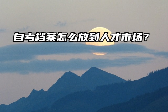 存放指南：自考档案怎么放到人才市场？