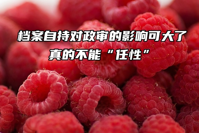 档案自持对政审的影响可大了，真的不能“任性”