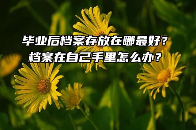 毕业后档案存放在哪最好？档案在自己手里怎么办？
