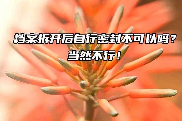 档案拆开后自行密封不可以吗？当然不行！