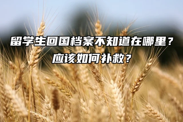 留学生回国档案不知道在哪里？应该如何补救？