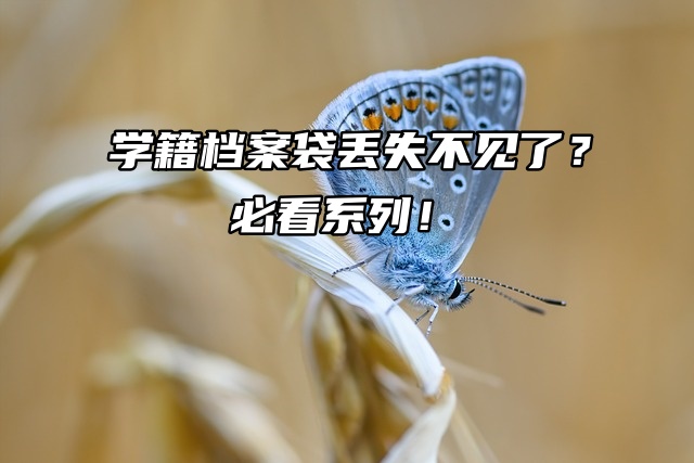 学籍档案袋丢失不见了？必看系列！