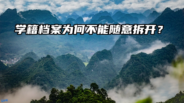 学籍档案为何不能随意拆开？拆开档案该如何补救？