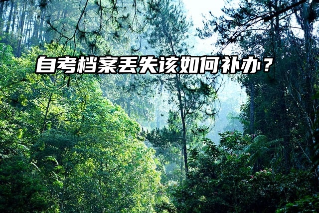 自考档案丢失该如何补办？流程来了！