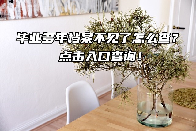 毕业多年档案不见了怎么查？点击入口查询！